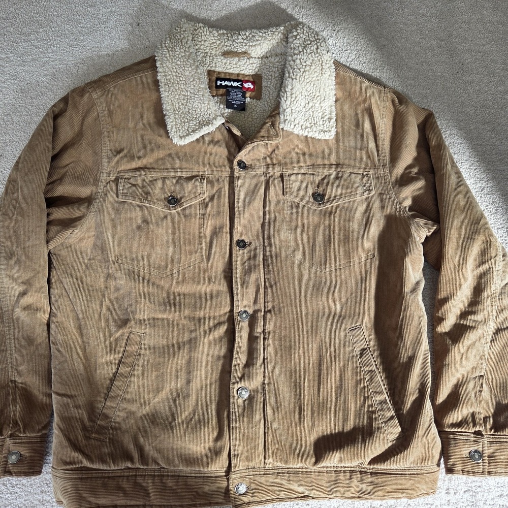 Tony Hawk Sherpa Lines Corduroy Chore Jacket Skater Grunge Sz XL